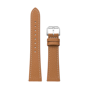 Cognac Brown Grained Leather Strap